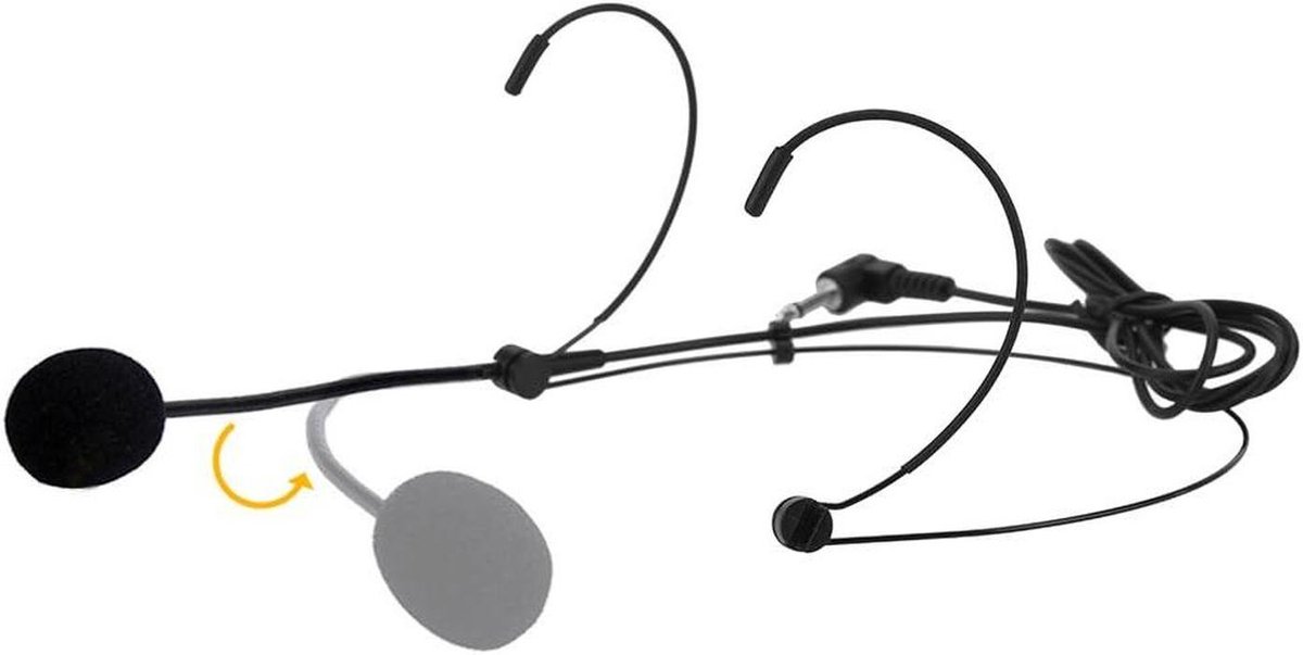 Headset Microfoon - Oorhaak Mic - Stem Versterken - Uni-directioneel Geluid - 3.5mm Plug - Zwart