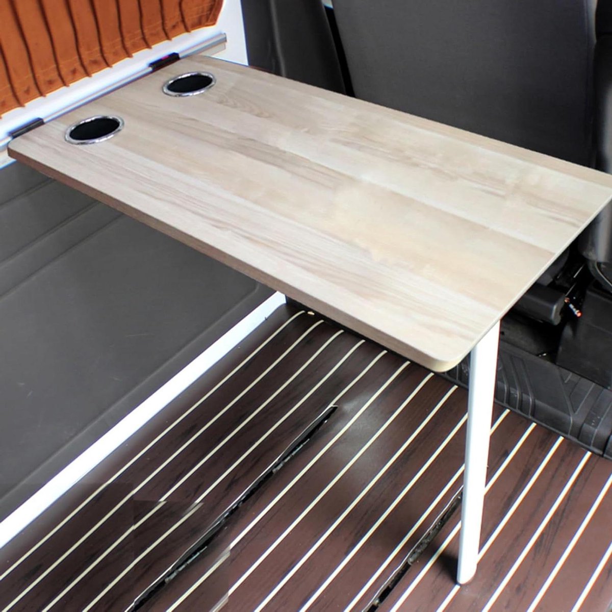 Opvouwbare wandtafel - Camper tafel - Picknick buiten - Met glazenhouder - 795 x 395 cm - Natuurlijk