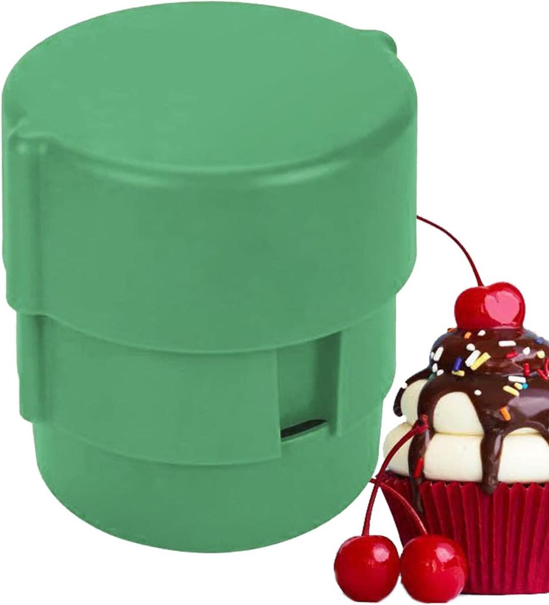 Kersenpit Verwijderaar - Fruit Ontpitter - Jam Maken - Sap Opvang - 12 cm - Groen