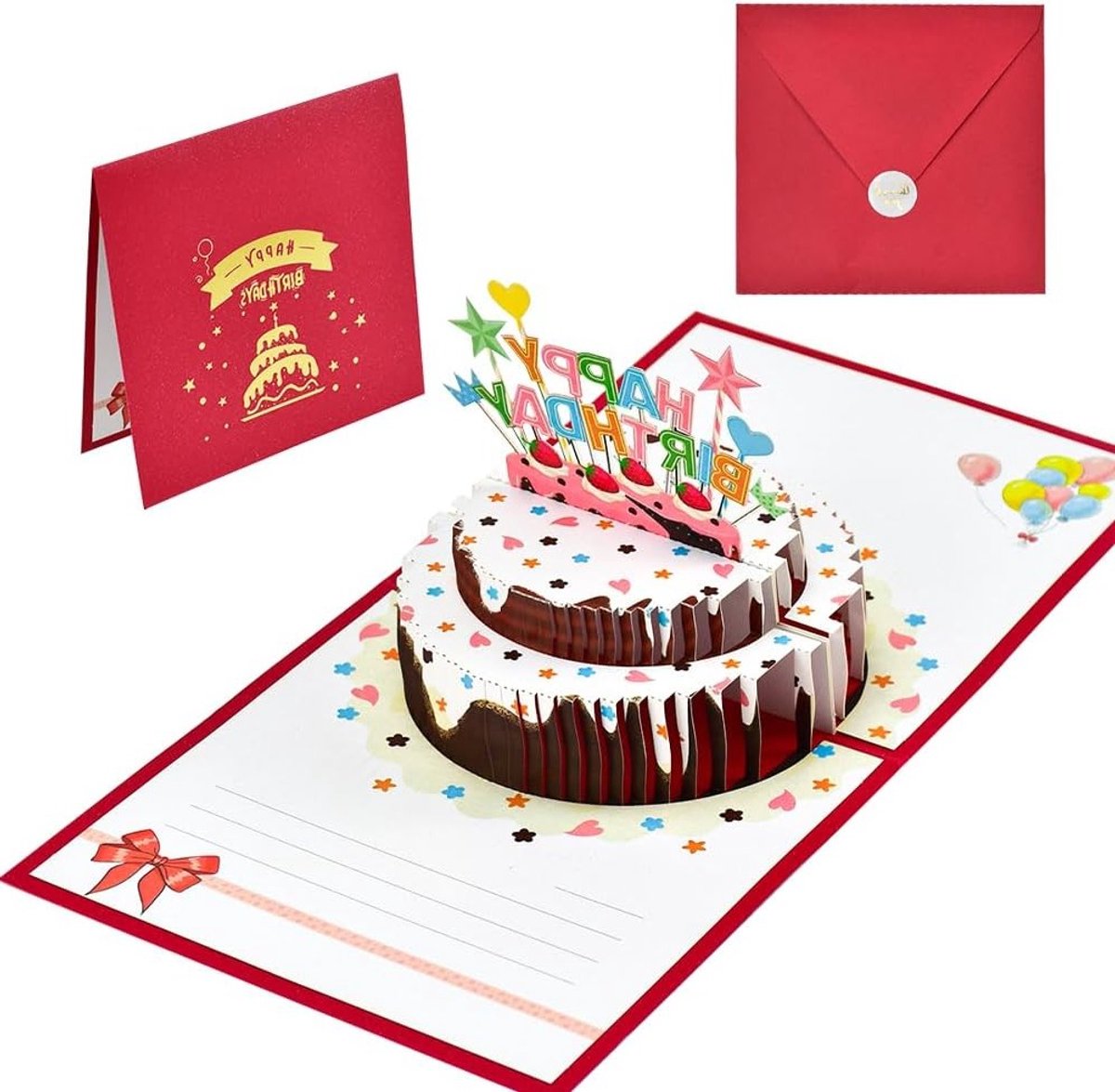 3D Pop-Up Verjaardagskaart met Stickers en Envelop voor Vrienden en Familie - Unieke Creatieve Kaart voor Kinderen en Volwassenen