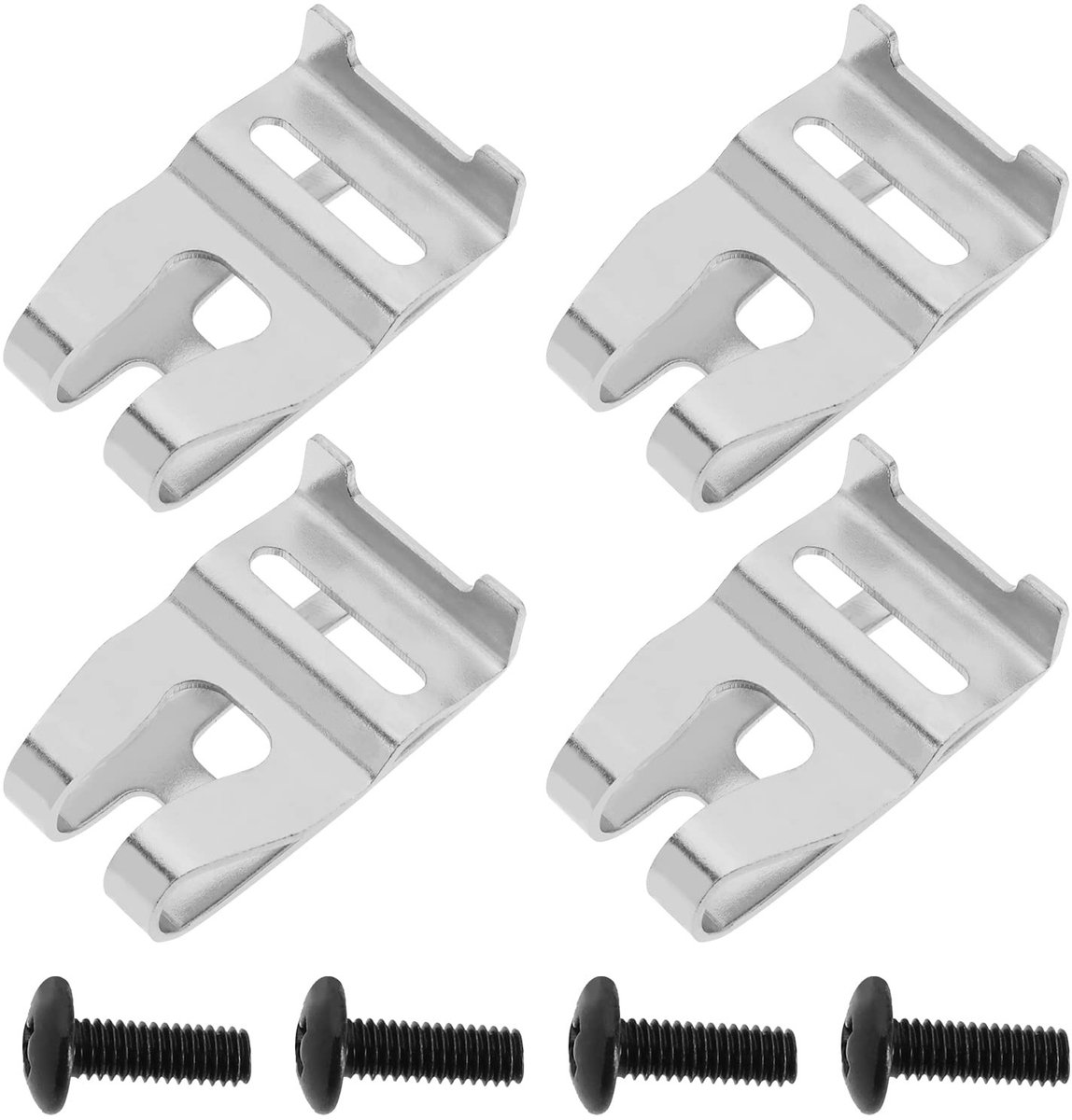 Dailygoods - Dailygoody - Riemclip Haken - Geschikt voor Bosch 18V Accugereedschap - 4 Stuks - Met Schroeven - Duurzaam Metaal - Handige Accessoires