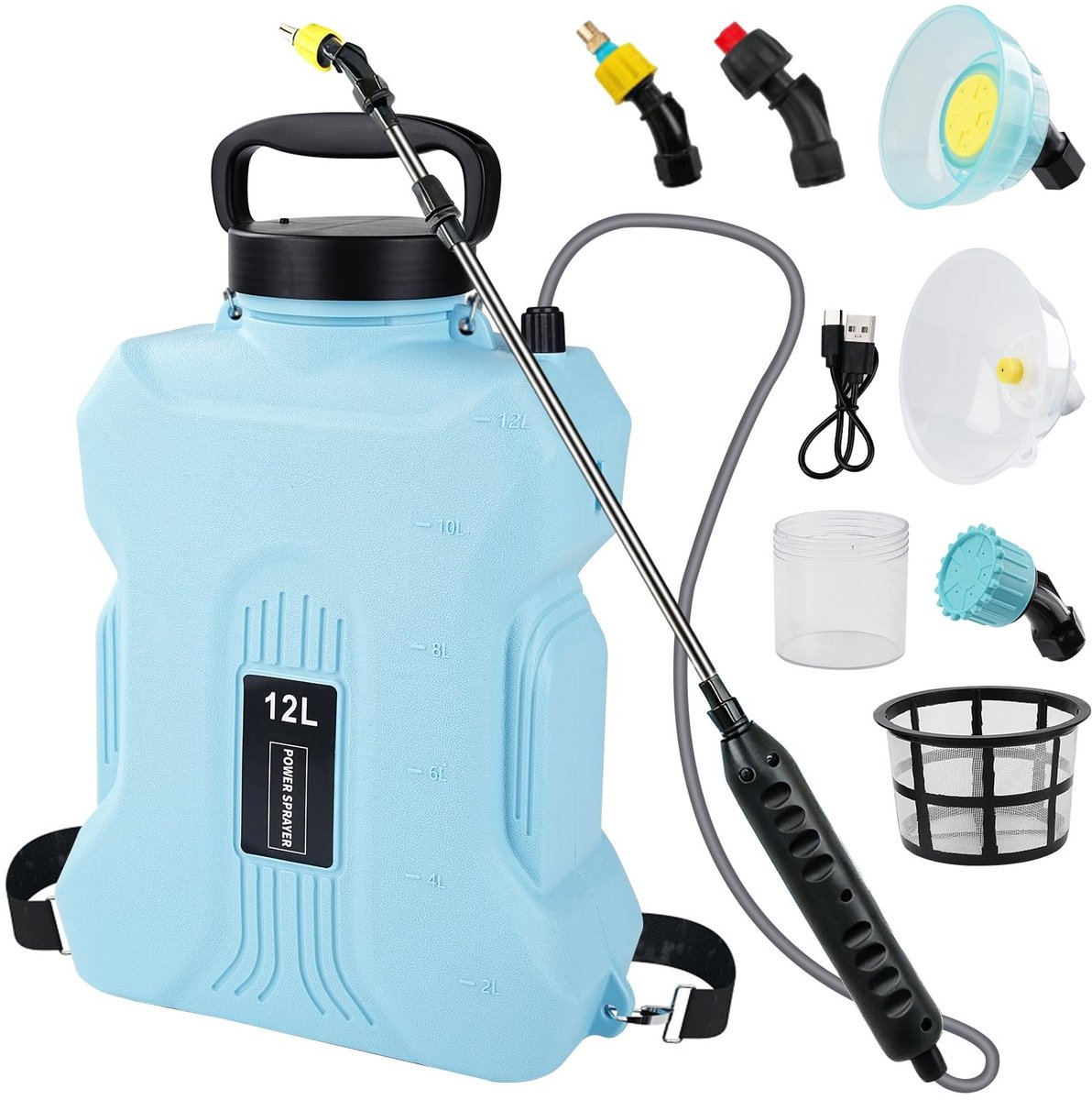 Dailygoods - Elektrische Tuinspuit - Onkruidspuit met 12 Liter Inhoud