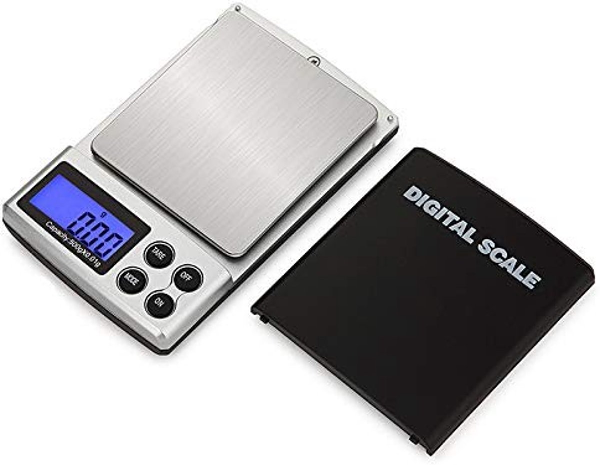 Dailygoods - Dailygoody - Sieradenweegschaal - Digitale weegschaal - Hoge precisie - Zwart - Muntweegschaal - Geschikt voor kruiden - Compact model