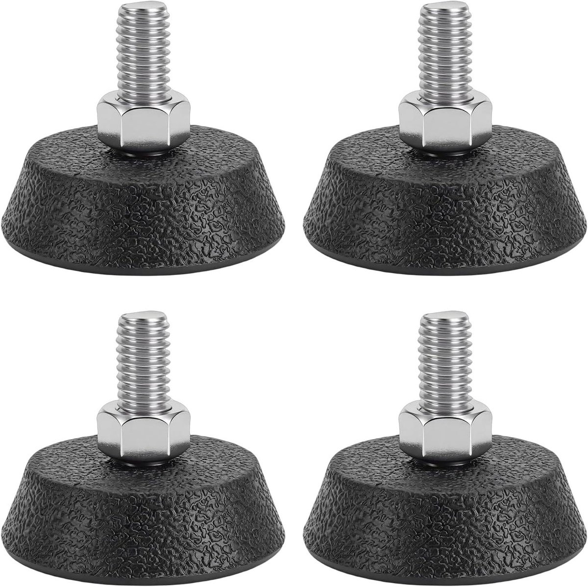 Stelvoeten Meubel - Verstelbare Poten - Meubels Egaliseren - Met Antislip Pad - 4 Stuks - Zwart