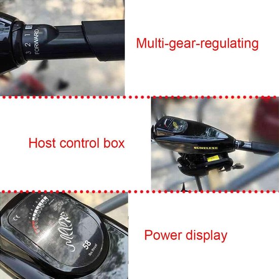 Elektrische buitenboordmotor - Sleepmotor boot - Rustig varen - Milieuvriendelijke aandrijving - 12 Volt - Zwart — afbeelding 3
