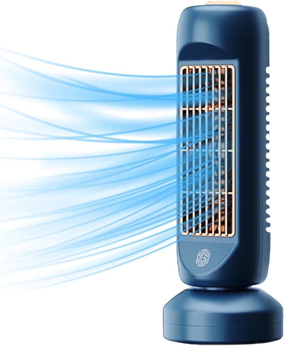 Torenventilator - Kleine ventilator - Persoonlijk comfort - Stille werking - 27 cm hoog - Blauw