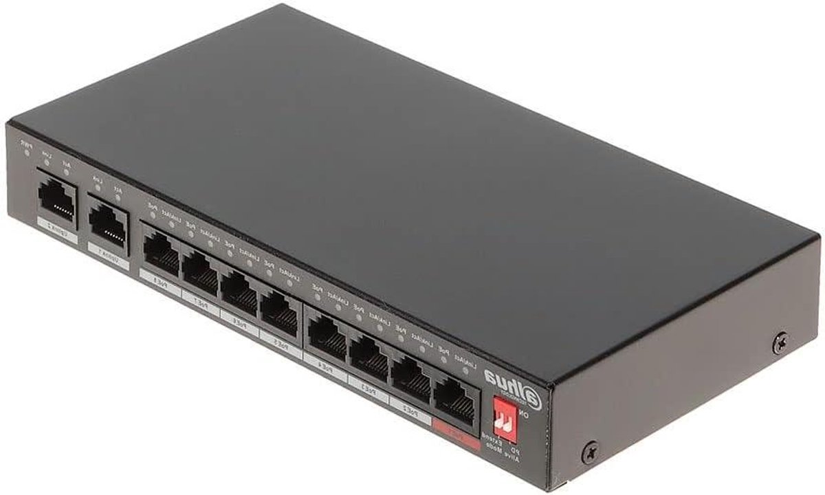 switch|DAHUA|PFS3010-8ET-96|Type L2|8x10Base-T / 100Base-TX |2x10Base-T / 100Base-TX | PoE poorten 8|DH-PFS3010-8ET-96