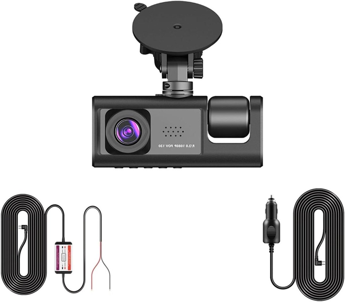 Auto DVR Camera - Dash Cam - Veiligheid Onderweg - 3 Kanalen Opname - HD 1080P - Zwart