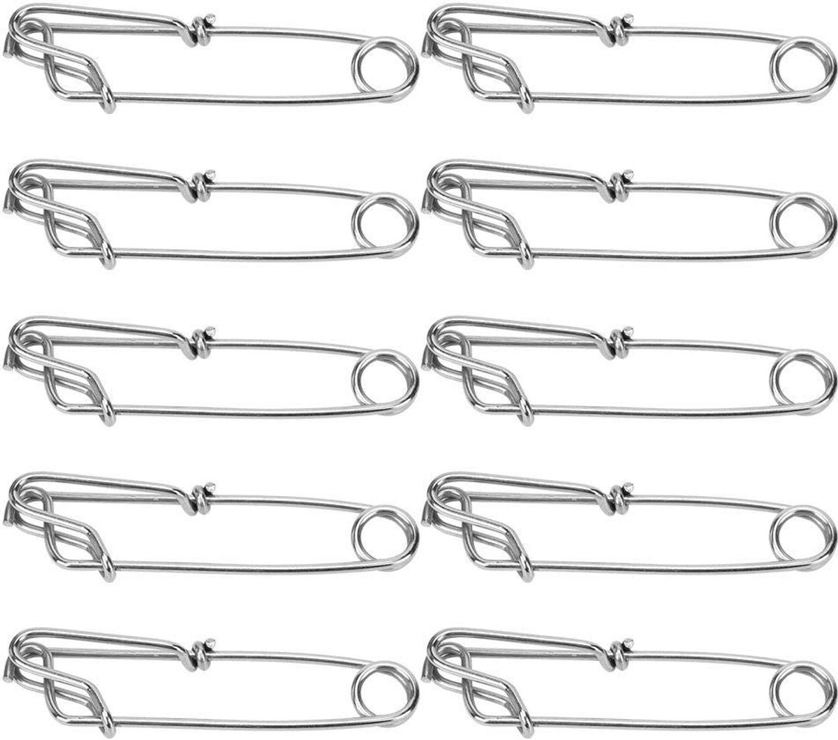 Dailygoods - Cosensi - Dailygoods - Dailygoody - RVS Longline Snap Clips - 10 Stuks - 2.6X100mm - Langlijnvisserij - Duurzaam en Sterk - Geschikt voor Vissers - Kleur: Zilver