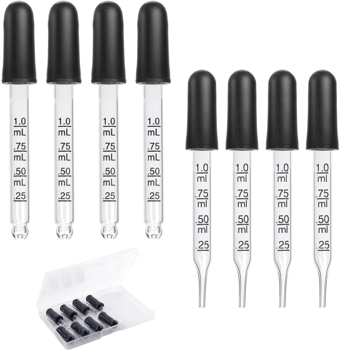 Dailygoods - Dailygoody - Oogdruppelaar - Glazen Pipetten - Precisie Metingen - Helder - Essentiële Oliën - Geschikt voor Laboratorium - 8 Stuks