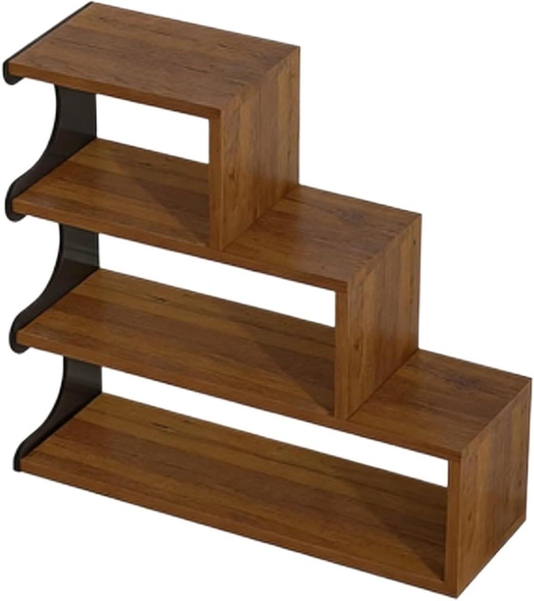 Mokkenrek - Bekerhouder - Keuken organiseren - Open structuur - 48x16x44 cm - Walnoot