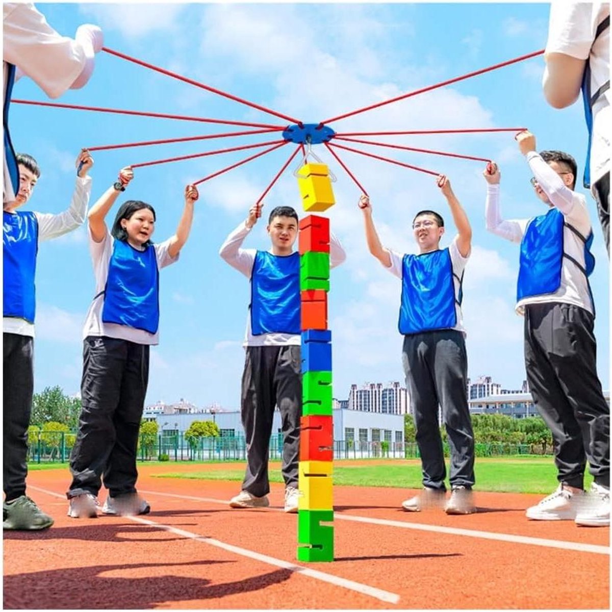 Spelletjespakket - Teamactiviteit - Teambuilding Buiten - Samenwerkingsspel - 10 Stuks - Paars
