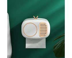 JIAYE luxe opknoping radio vorm tissue doos papier houder badkamer dispenser opslag servet case organizer (kleur: wit)