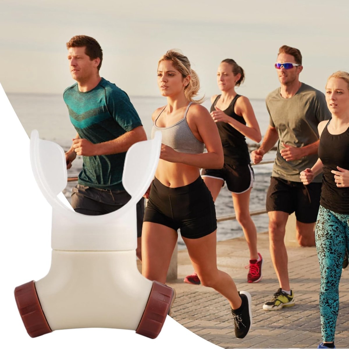 Ademtrainingsapparaat - Longtrainer - Verbeter Ademhaling - Adaptieve Intensiteit - Compact Ontwerp - Beige