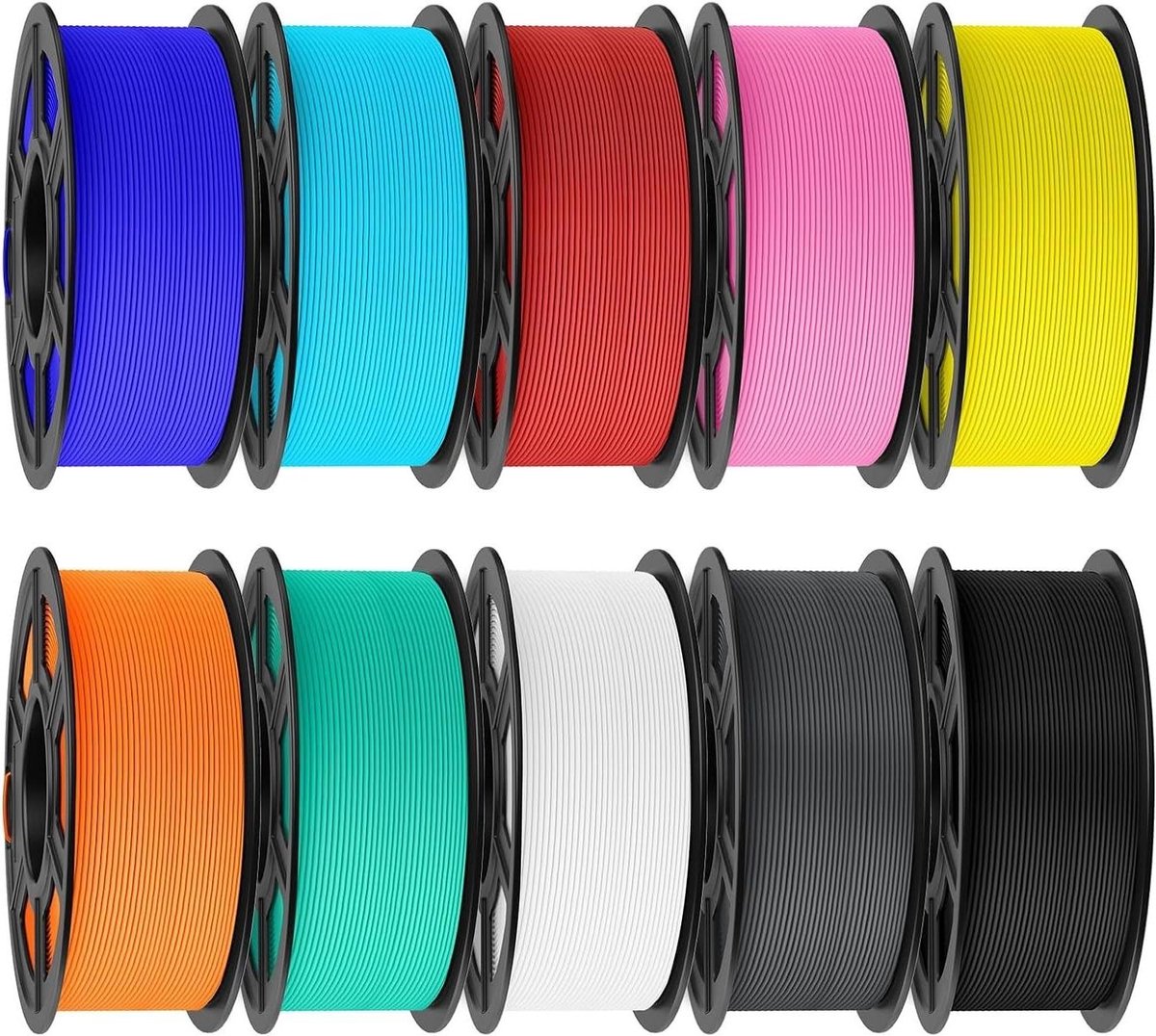 3D Printer Filament - Mat PETG - Snel Printen - Verborgen Laaglijnen - 11 kg Set - Multicolor
