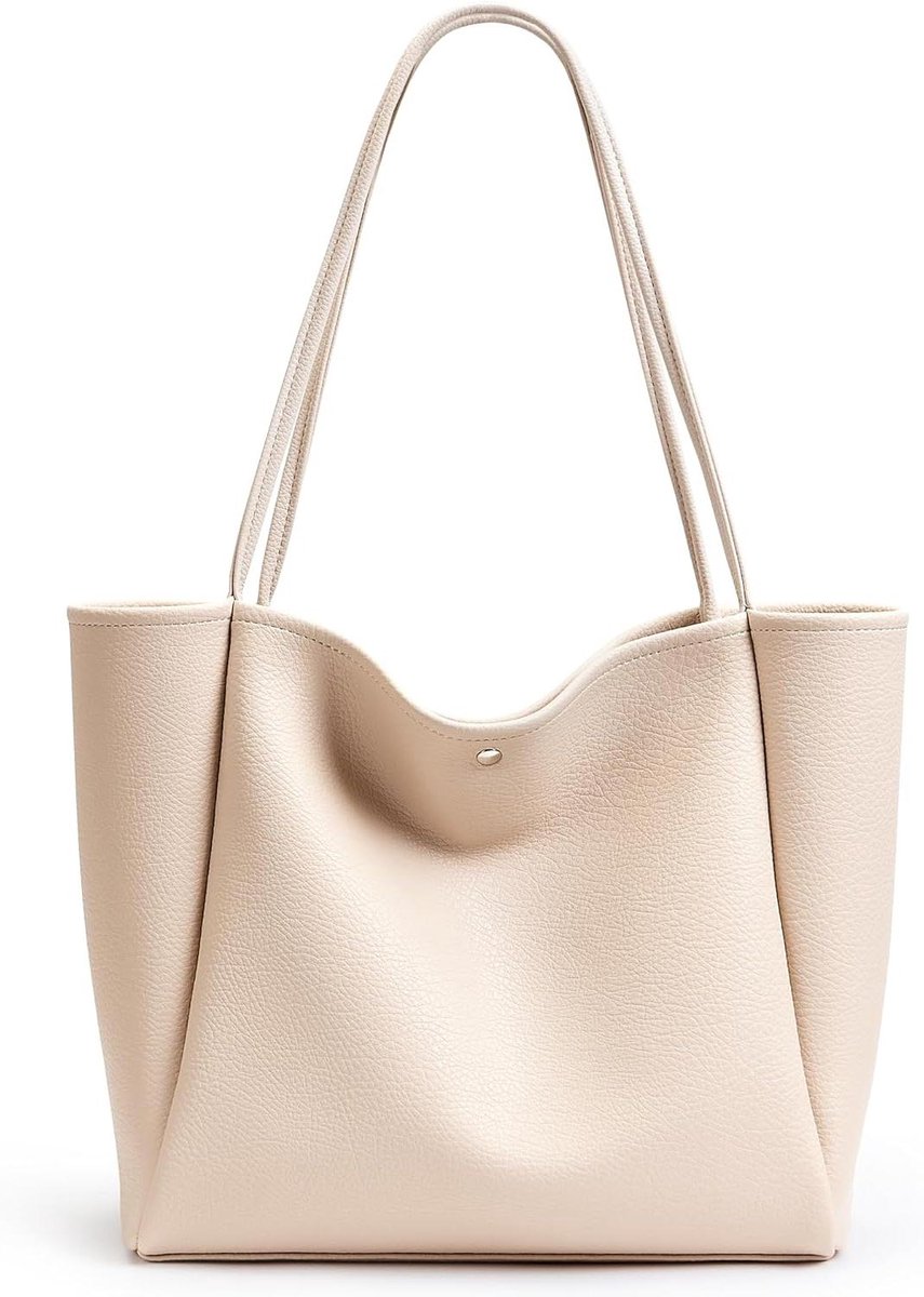 Dames Shopper - Schoudertas - Dagelijks Gebruik - Vegan Leer - 16L - Wit