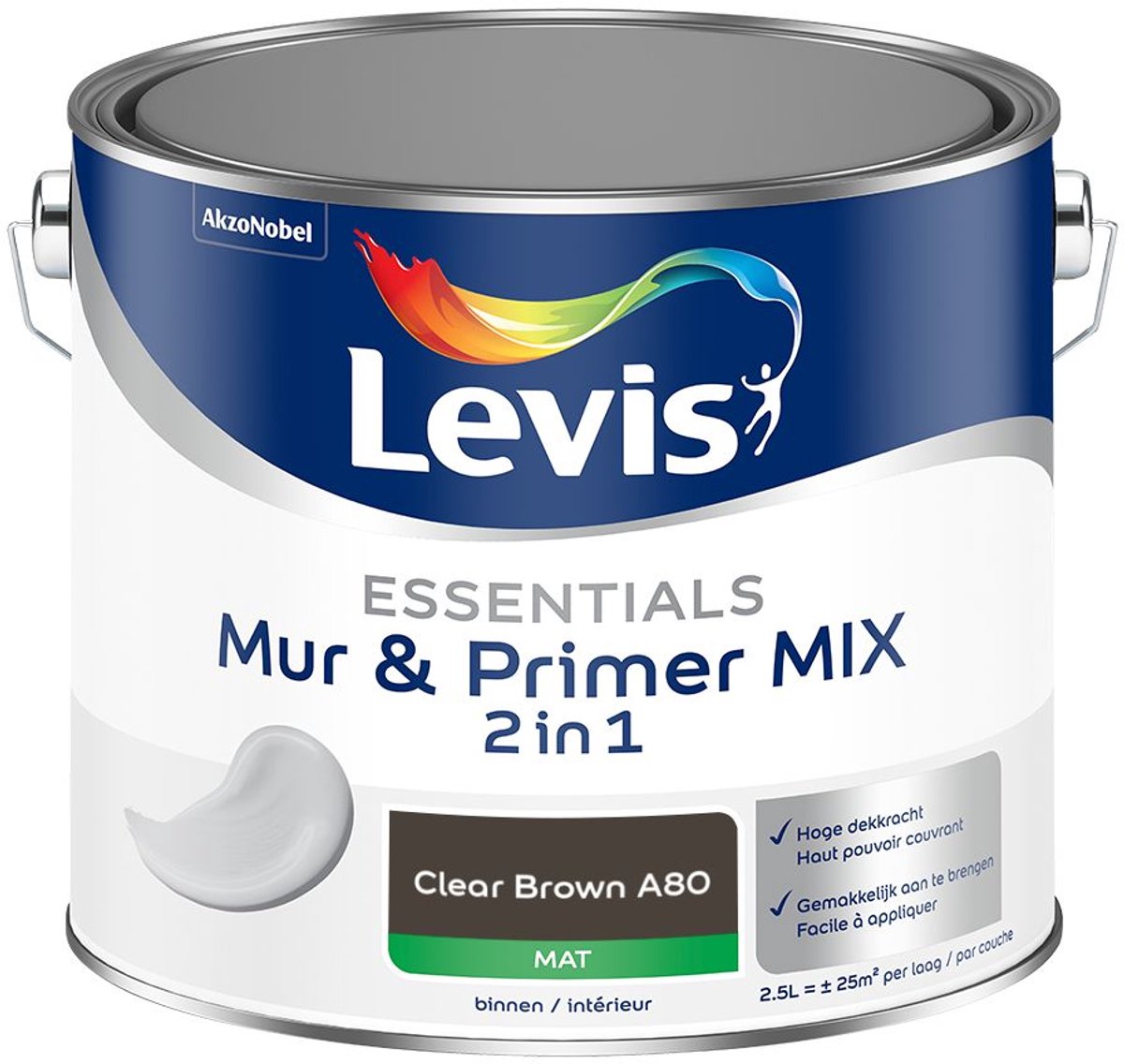 Levis - Essentials Mur & Primer Mix - Clear Brown A80 - Mengverf - 2,5 L