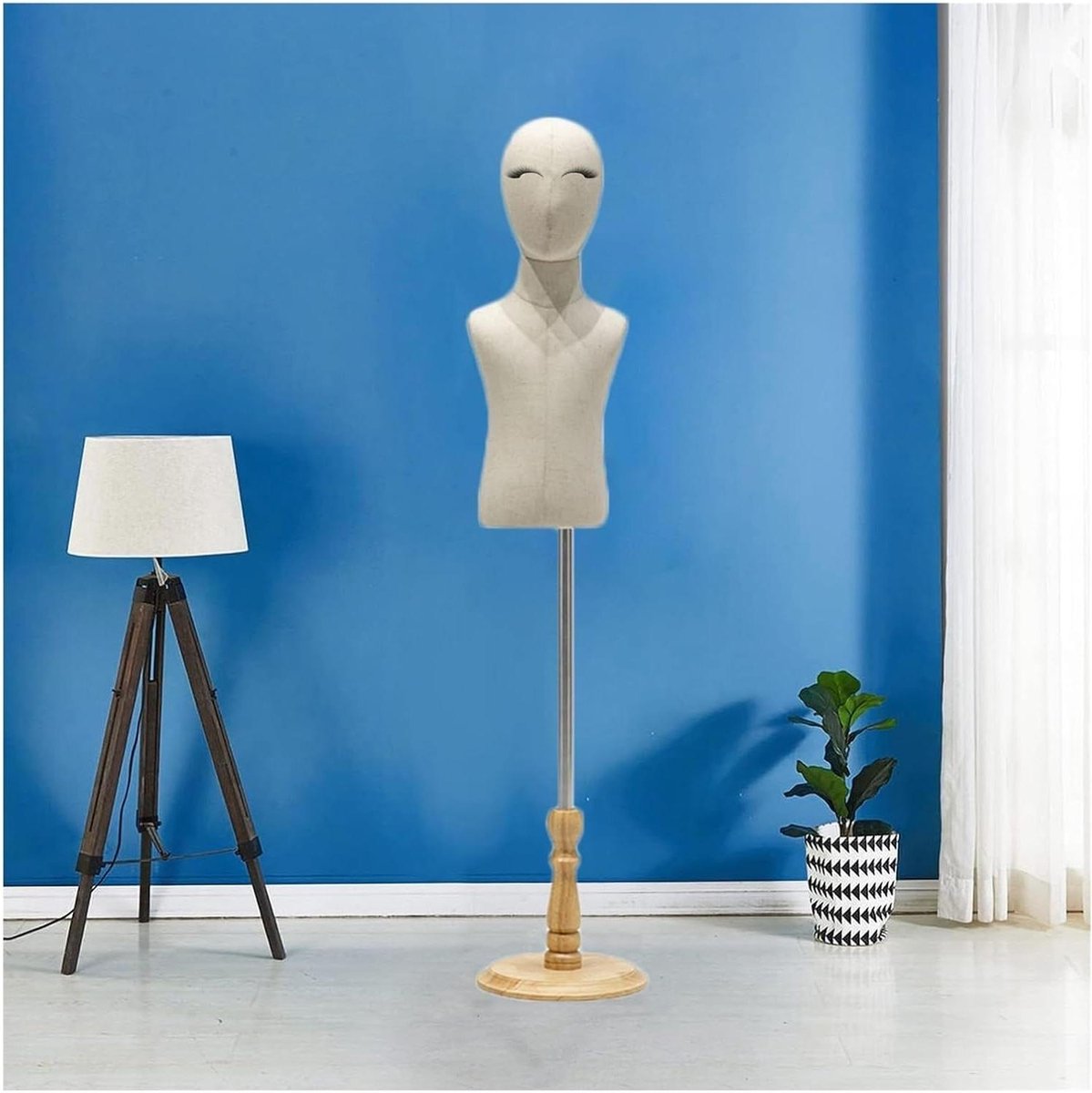 Kinder Paspop Torso - Etalagepop Kind Peuter - Kleding Presenteren - Verstelbare Hoogte - 93-140 cm - Beige