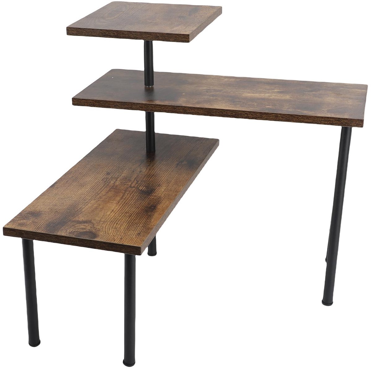 Kitchen Countertop Organizer – 3 Tier Corner Shelf – Adjustable 90°/180° – MDF Wood Metal Frame – Kitchen & Bathroom Storage