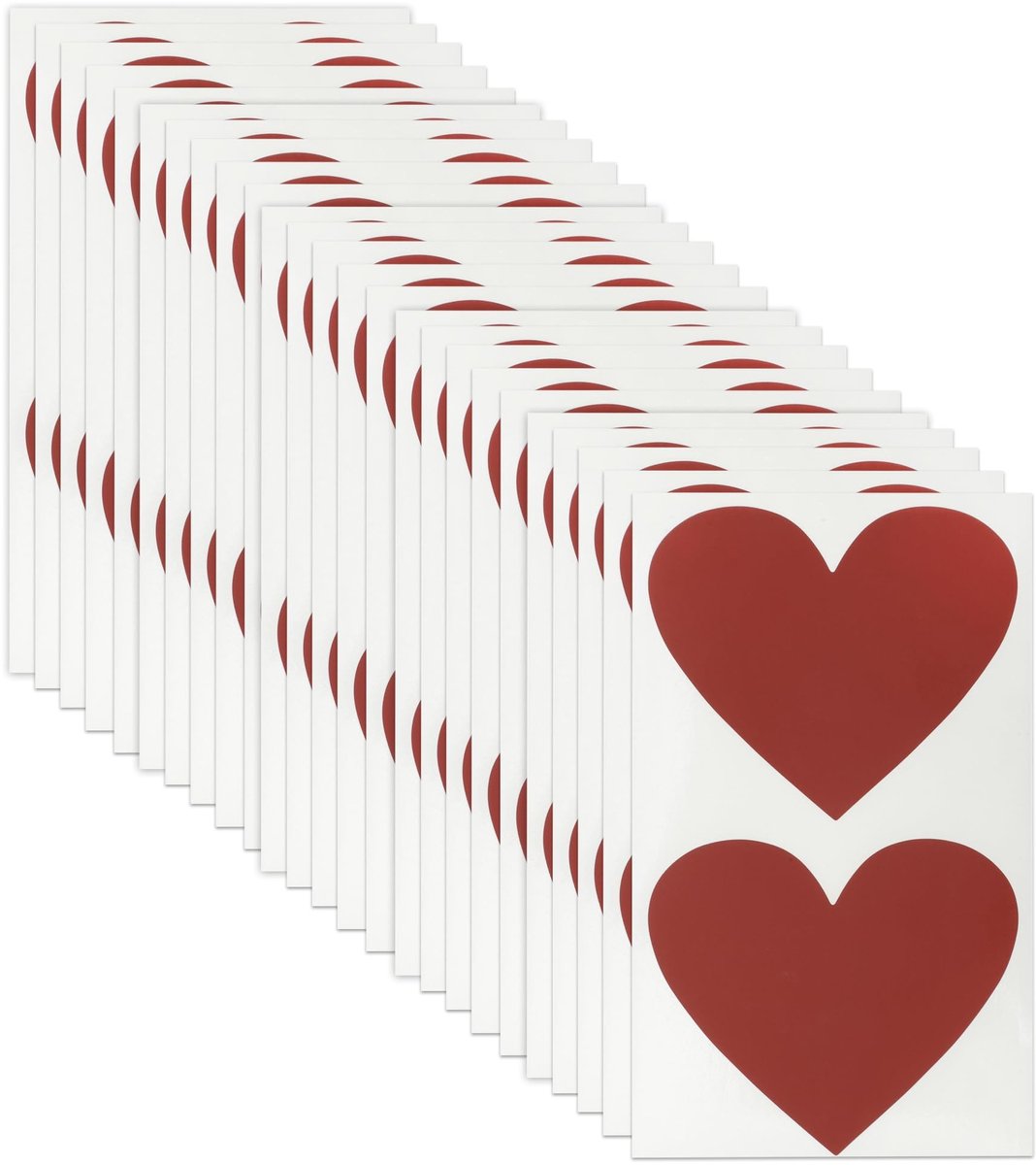 Dailygoods - 50 Stuks Hartvormige Krasstickers 70x60 mm