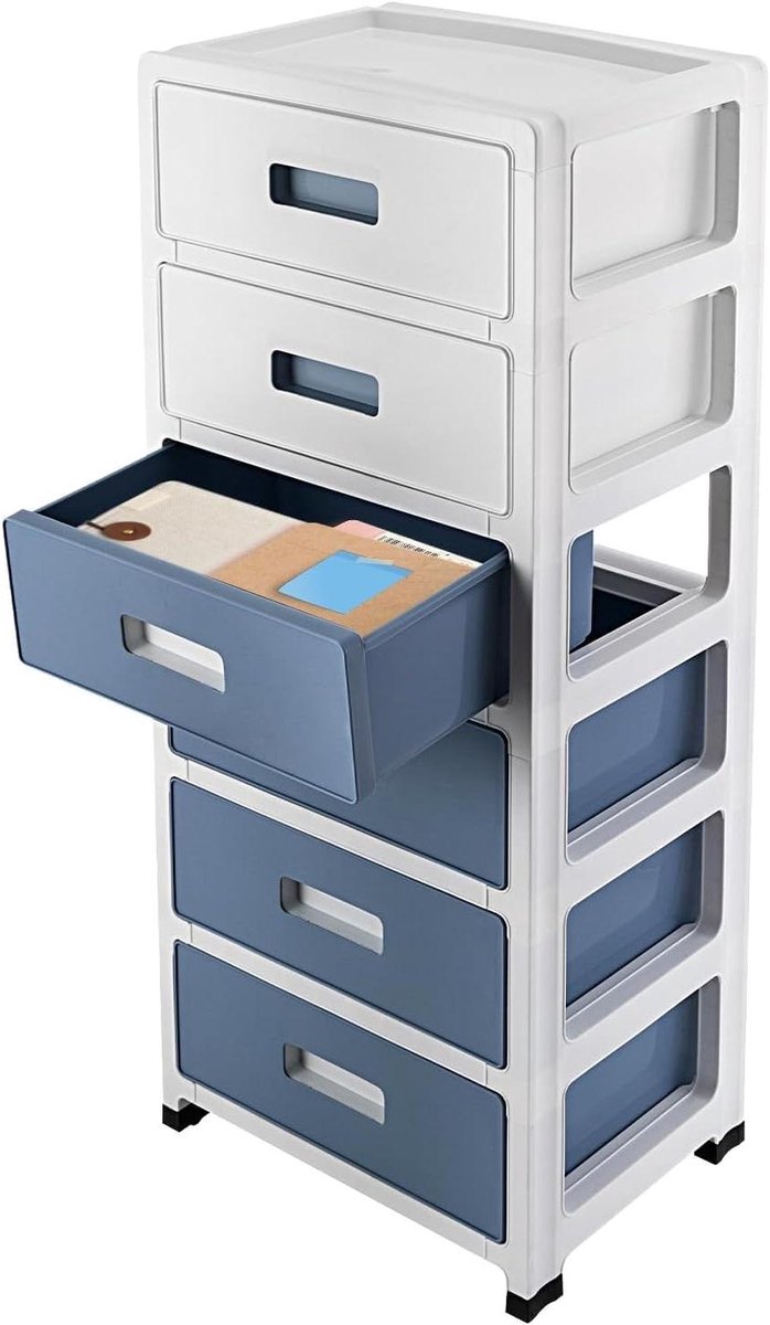 Ladekast met 6 Laden en Wielen - Multifunctionele Organizer voor Kleding en Kantoor