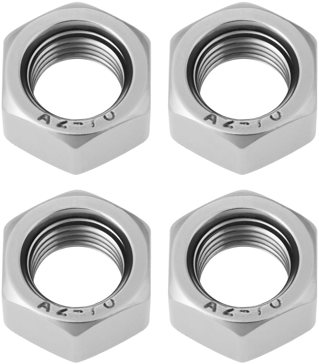 Dailygoods - Roestvrijstalen Moeren M12 x 1,25 Linkse Schroefdraad Set van 4
