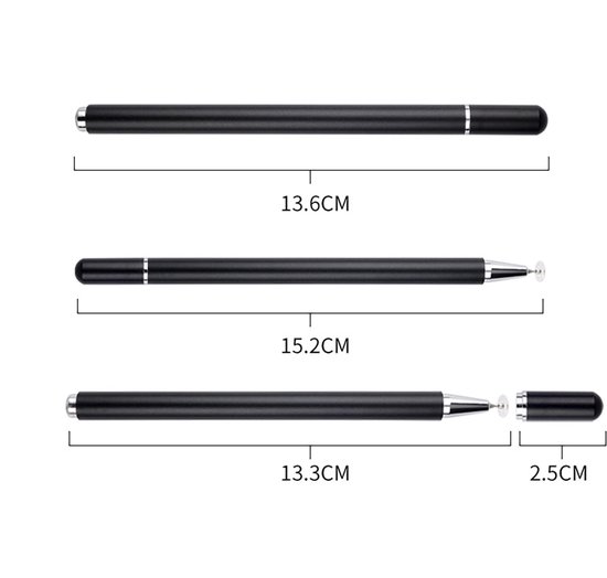 TOVBMUP Styluspen - Tablet pen - Voor smartphones, tekentablets - Ronde punt - Touch - Zwart — afbeelding 3