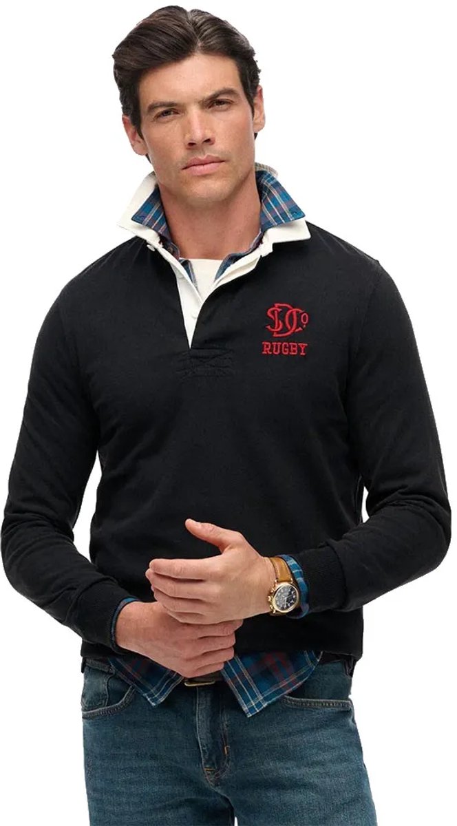 Superdry Vintage Athletic Jersey Rugby Top Heren Tops Marineblauw