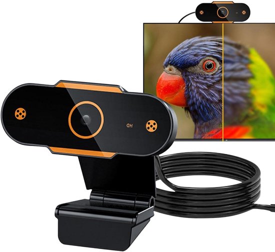 Webcam USB - Mini Camera - Videobellen - Automatische Focus - 1080P - Zwart
