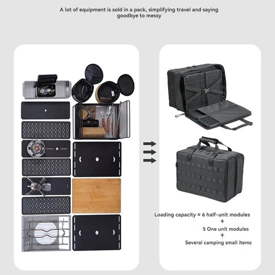 Camping Tote - Heavy Duty Waterdichte Organizer - 46L Outdoor Camping Tas met Rits - voor Wandelen Muziek Festivals Picknicks Weekend Grillen Trunk Road Trip Pot Pan Servies — afbeelding 4