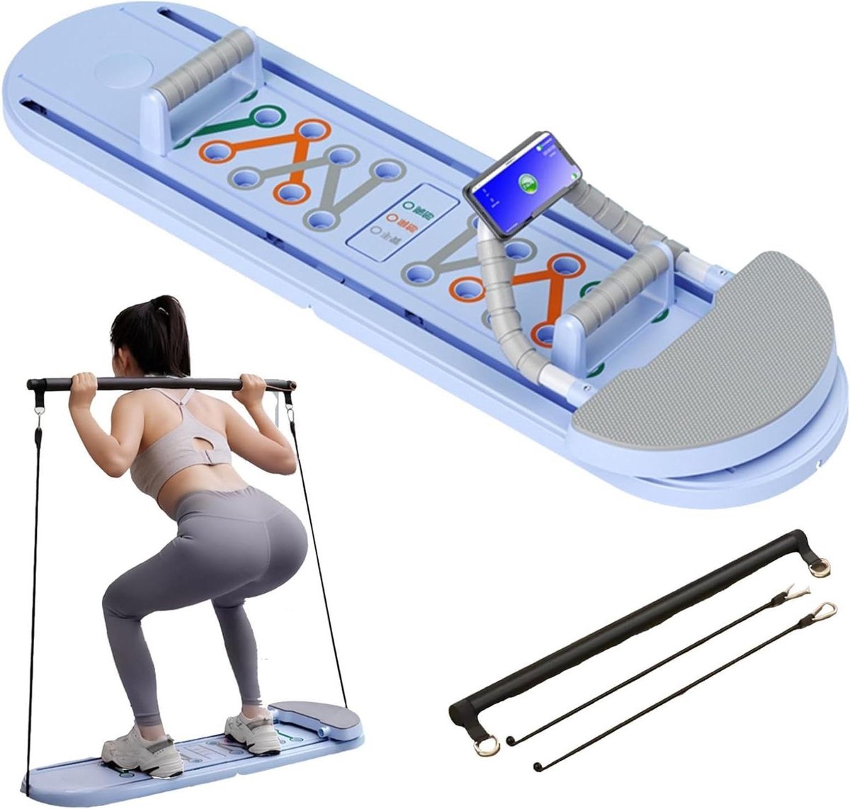 Fitness Bord - Ab Trainer - Full Body Workout - Opvouwbaar Ontwerp - 108 cm Lengte - Paars