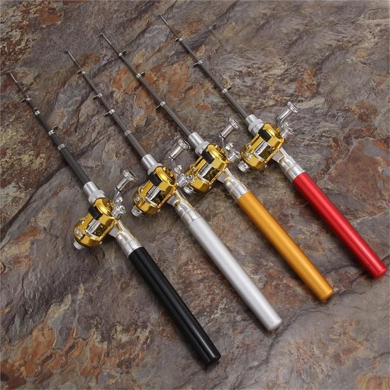 Telescopische hengel - Mini vishengel - Vissen overal - Compact pen ontwerp - 95 cm uitgeschoven - Multicolor — afbeelding 2