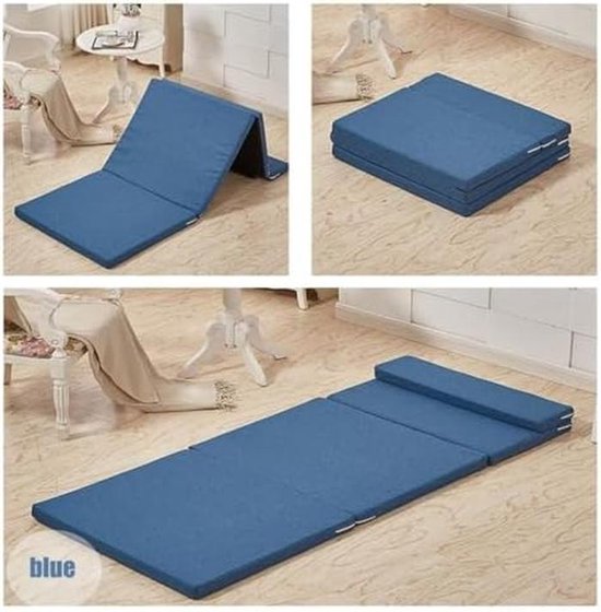 Opvouwbare matras - Gastenbed matras - Comfortabel slapen - Hoge dichtheid schuim - 60 x 200 cm - Wit — afbeelding 2