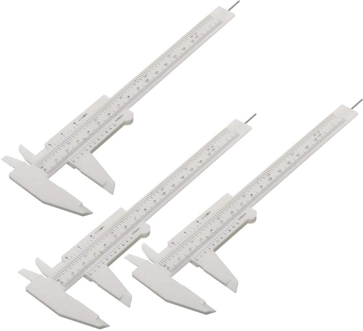 Dailygoods - Dailygoody - Vernier Caliper - Plastic Caliper voor Precisie Metingen - 3-delige Set - 6 inch - Geschikt voor Tattoos en Hobbymatig Gebruik - Nauwkeur