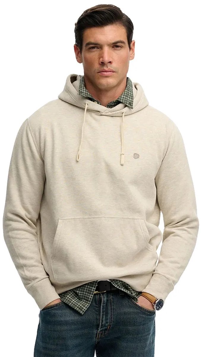 Superdry Monogram Geborduurde Hoodie Heren Hoodies Pumice Marl