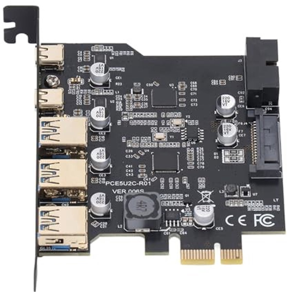 Dailygoods - USB 3.2 Gen 1 Adapterkaart met 5 Externe Poorten