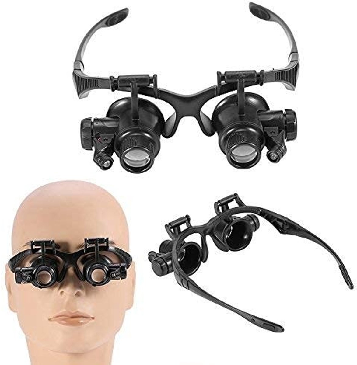 Dailygoods - LED Vergrootglas met Verstelbaar Licht en Verwisselbare Lenzen
