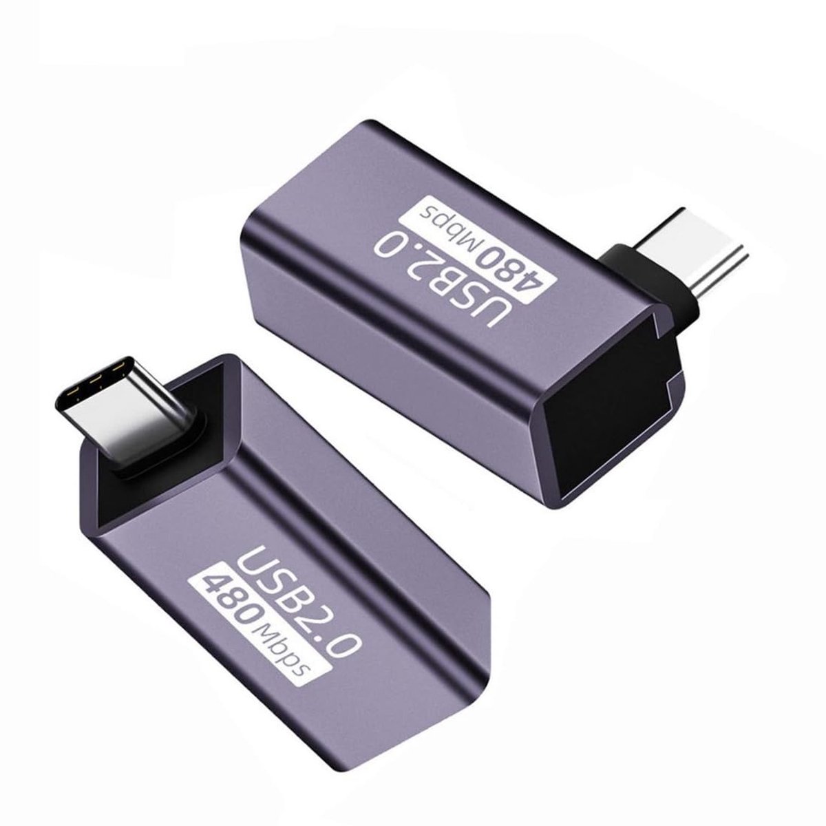 Dailygoods - USB C naar USB 2.0 Type B Printeradapter 90 Graden 2 Stuks