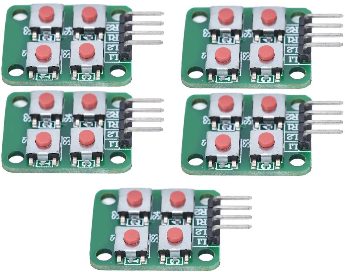 Dailygoods - Toetsenbordmodule met 4 Toetsen, 5 Stuks voor Elektrische Bediening