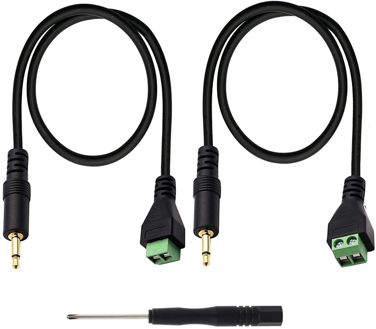 Dailygoods - 3,5 mm Jack Plug Kabel voor Schroefklemmen (27 cm)
