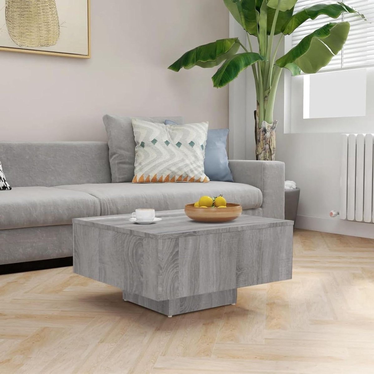 Salontafel - Bijzettafel - Woonkamer Inrichten - Meerlaags Hout - 60 x 60 cm - Sonoma Grijs