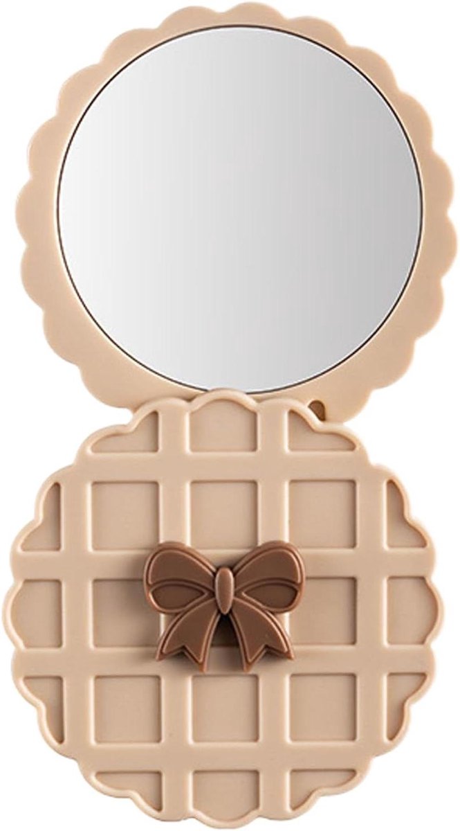 Zakspiegel - Compacte spiegel - Make-up controleren - Dubbelzijdig ontwerp - 142 cm - Beige