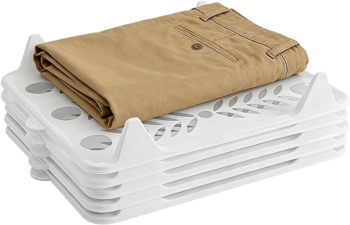 Kleding Organizer - Kast Indeler - Garderobe Beheer - Stapelbaar Ontwerp - 5 Stuks - Wit