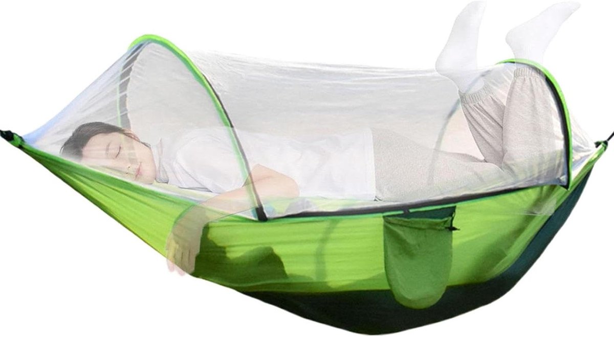 Outdoor Hangmat - Reishangmat Tent - Ontspanning Buiten - Geïntegreerd Muggennet - 300 kg Capaciteit - Groen