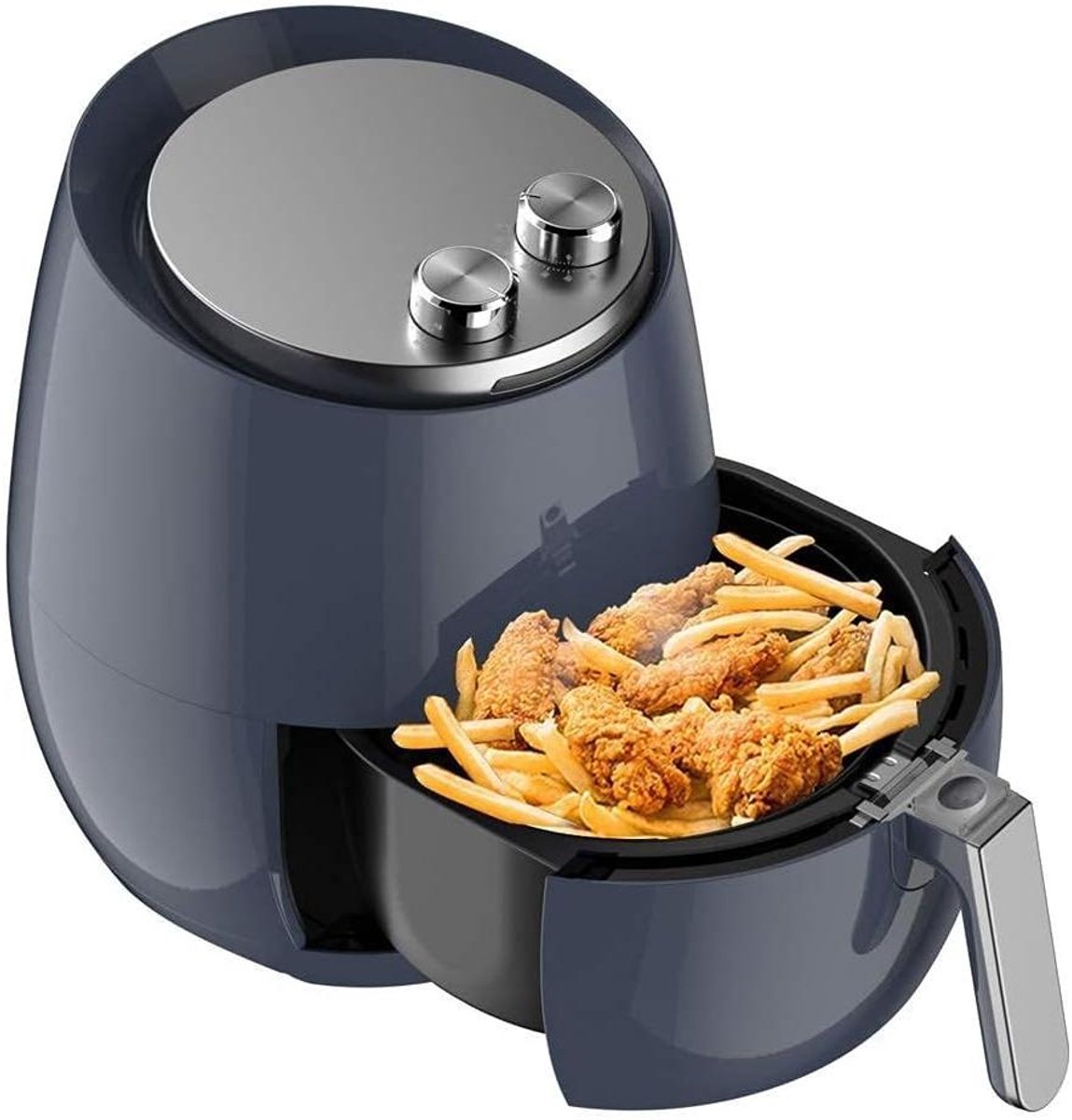 Heteluchtfriteuse - Olievrije Friteuse - Gezond Koken - Instelbare Temperatuur - 36 Liter - Zwart