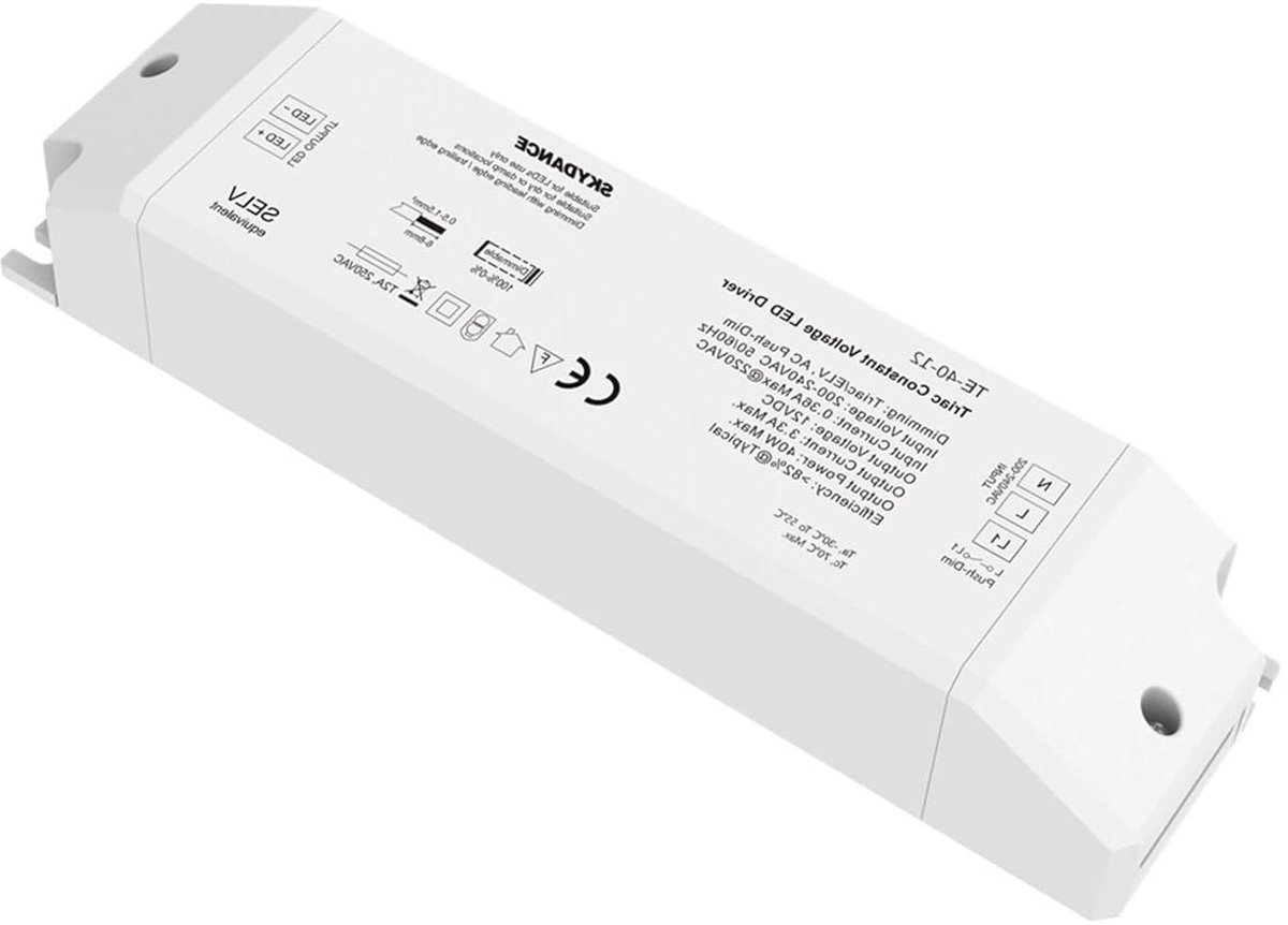 LED Dimmer - Stroomtransformator - Verlichting Aanpassen - Variabele Spanning - 40W - Wit