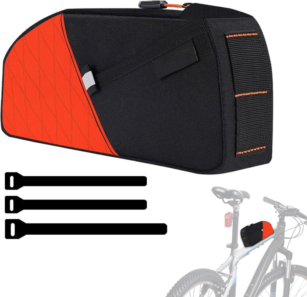 Bovenbuis Fietszak - Frame Tas - Outdoor Avonturen - Waterdicht Materiaal - 1.5L Capaciteit - Oranje