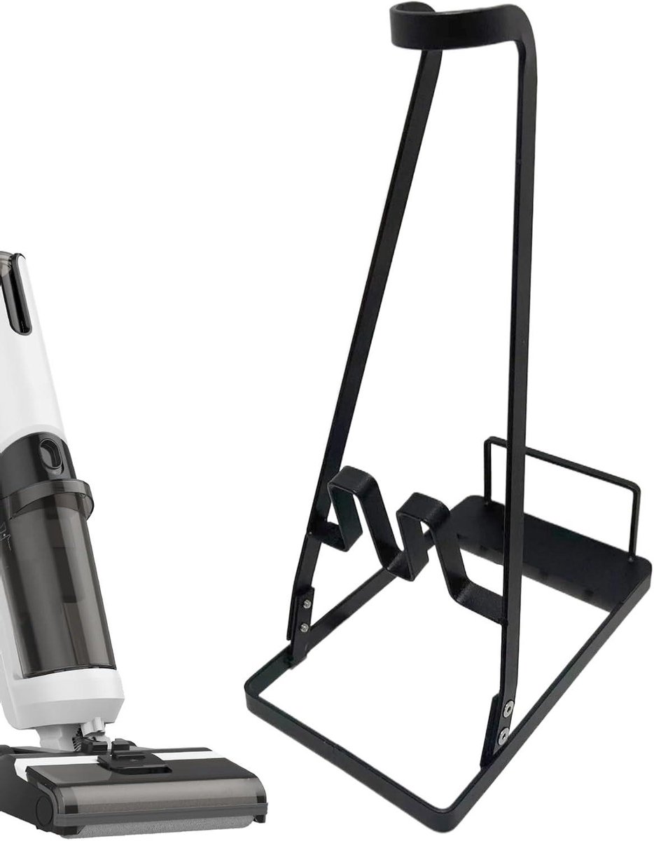 Standaard voor stofzuiger - Opbergrek accessoires - Huishouden organiseren - Vrijstaand ontwerp - 41 cm hoog - Zwart