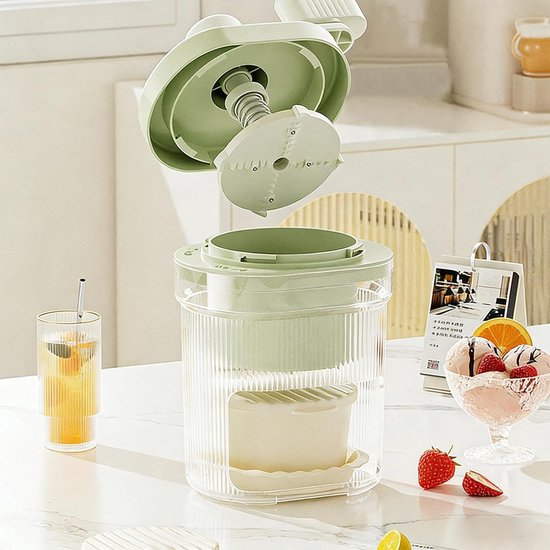 IJsschep Machine - IJs Crusher - Desserts Maken - Handmatige Bediening - 23 cm Hoog - Wit — afbeelding 2