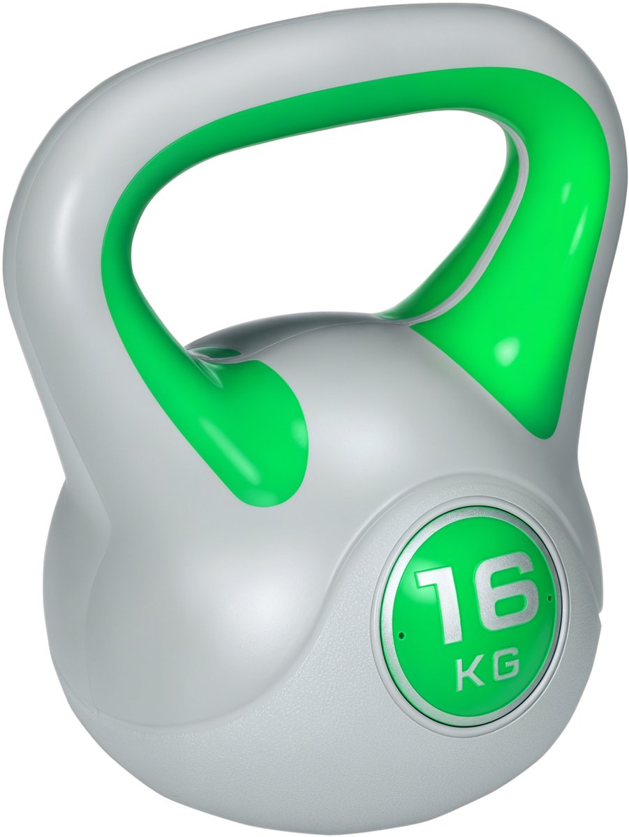 SPORTNOW Kettlebell-PU, zand-27L x 17B x 31H cm-Groen